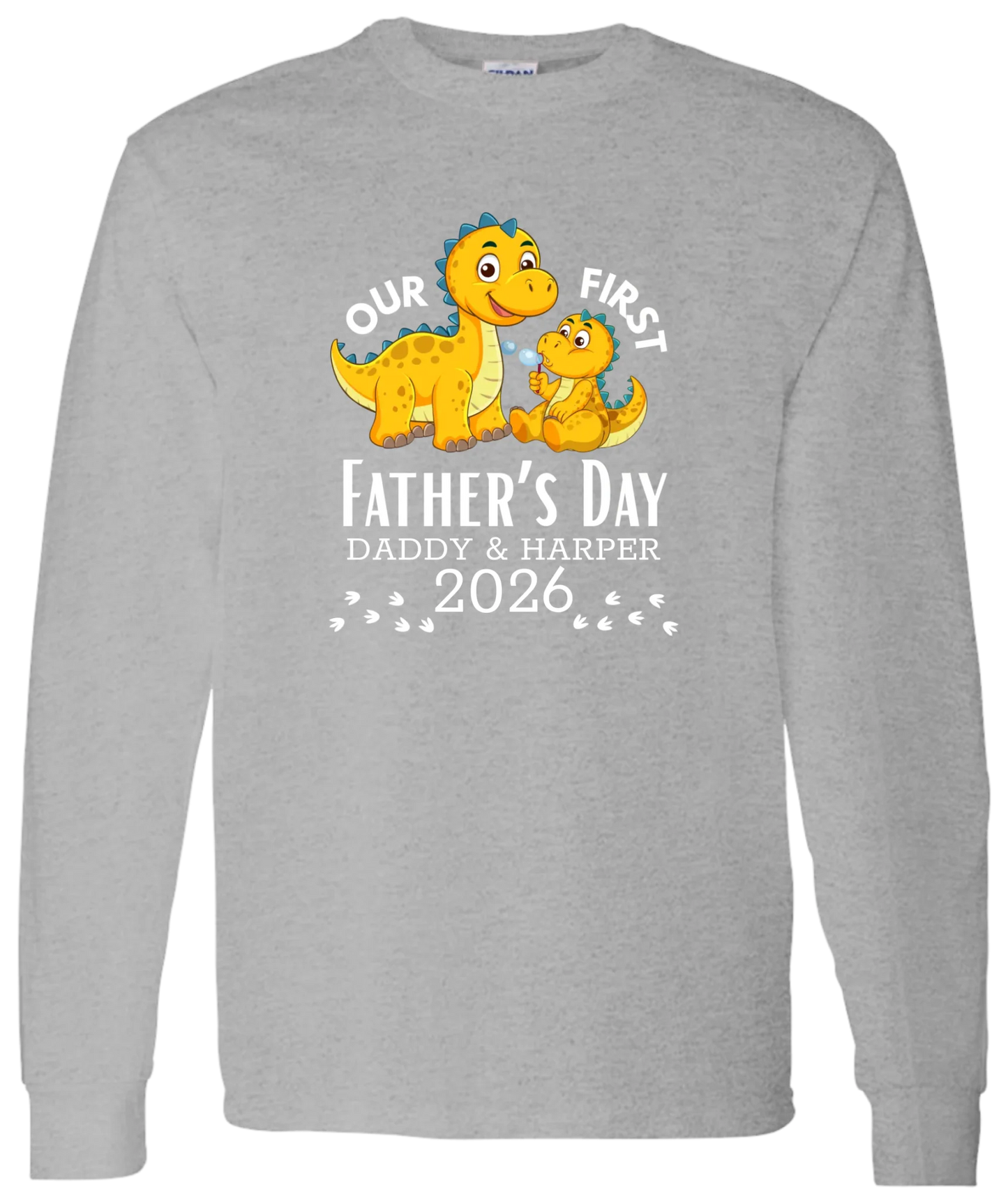 Personalized - Our First Father's Day Dad & Baby Dinosaur Matching Shirts