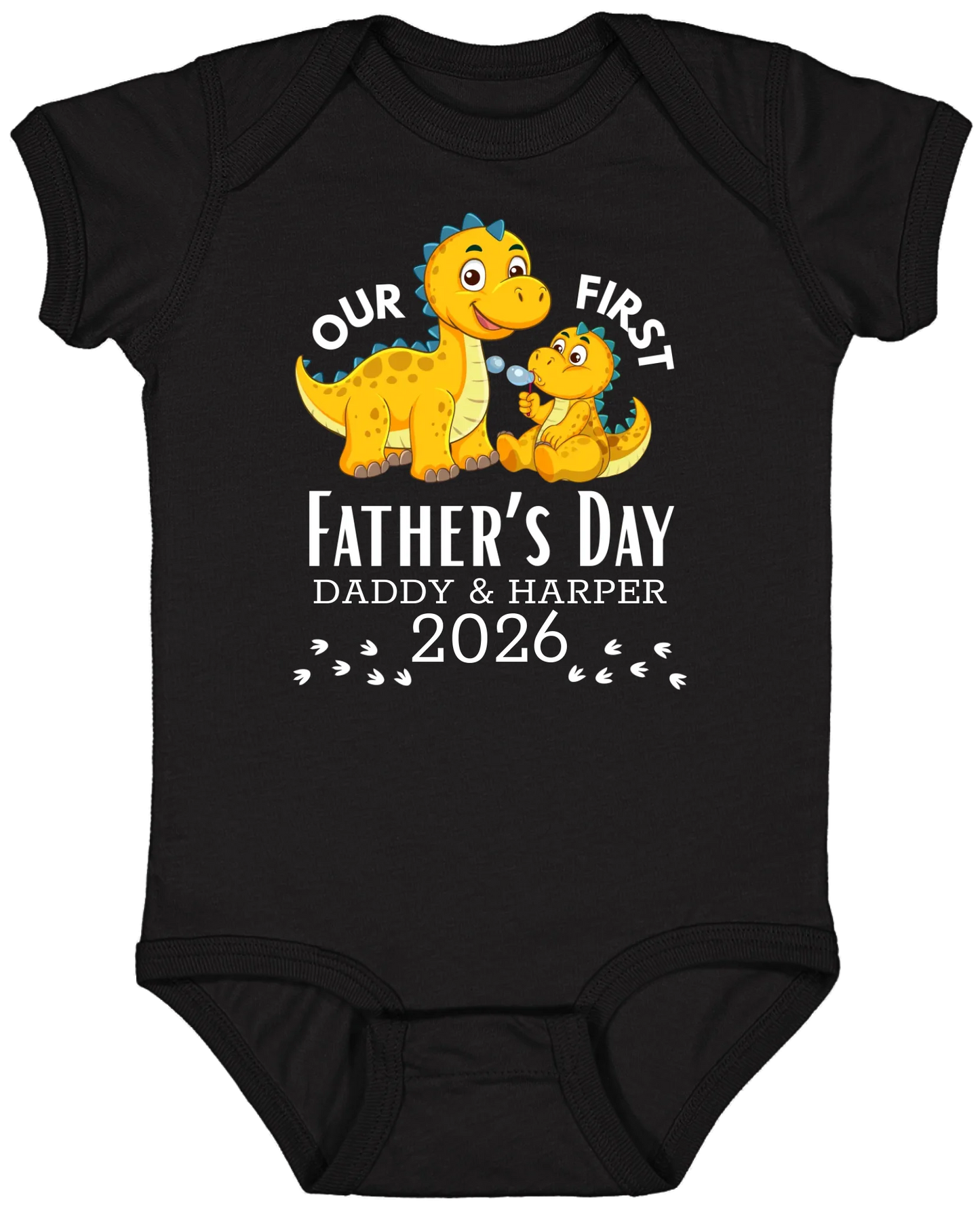 Personalized - Our First Father's Day Dad & Baby Dinosaur Matching Shirts