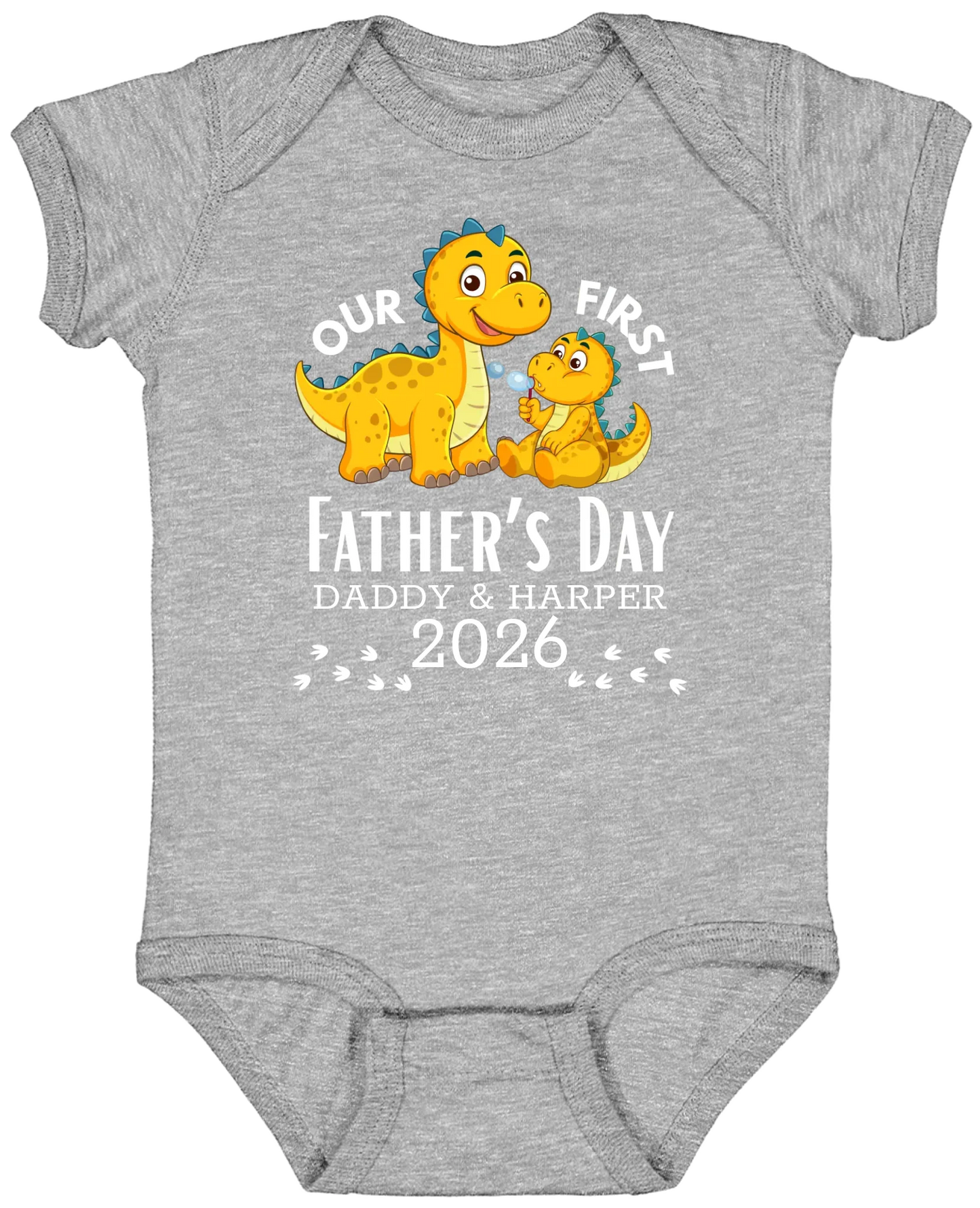 Personalized - Our First Father's Day Dad & Baby Dinosaur Matching Shirts
