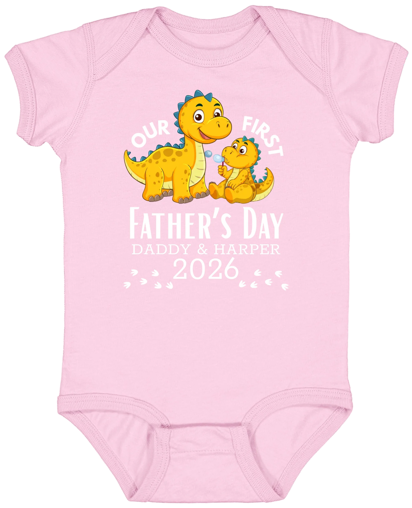 Personalized - Our First Father's Day Dad & Baby Dinosaur Matching Shirts
