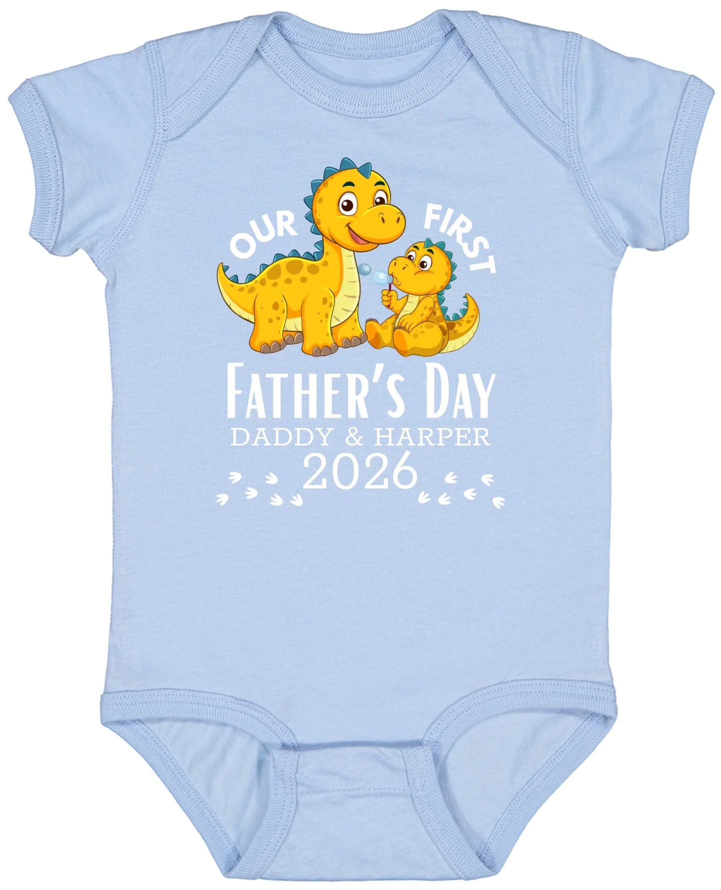 Personalized - Our First Father's Day Dad & Baby Dinosaur Matching Shirts