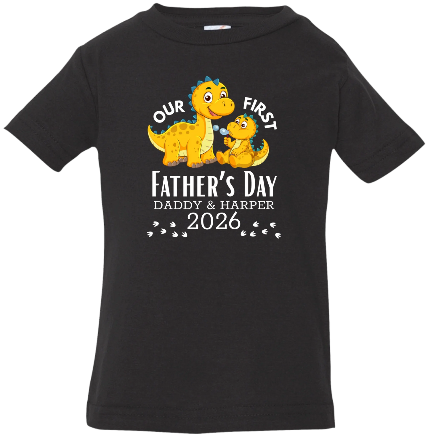 Personalized - Our First Father's Day Dad & Baby Dinosaur Matching Shirts