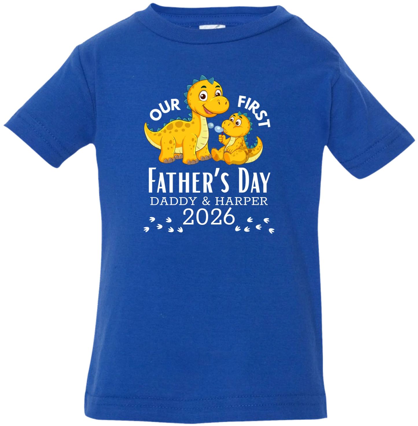 Personalized - Our First Father's Day Dad & Baby Dinosaur Matching Shirts