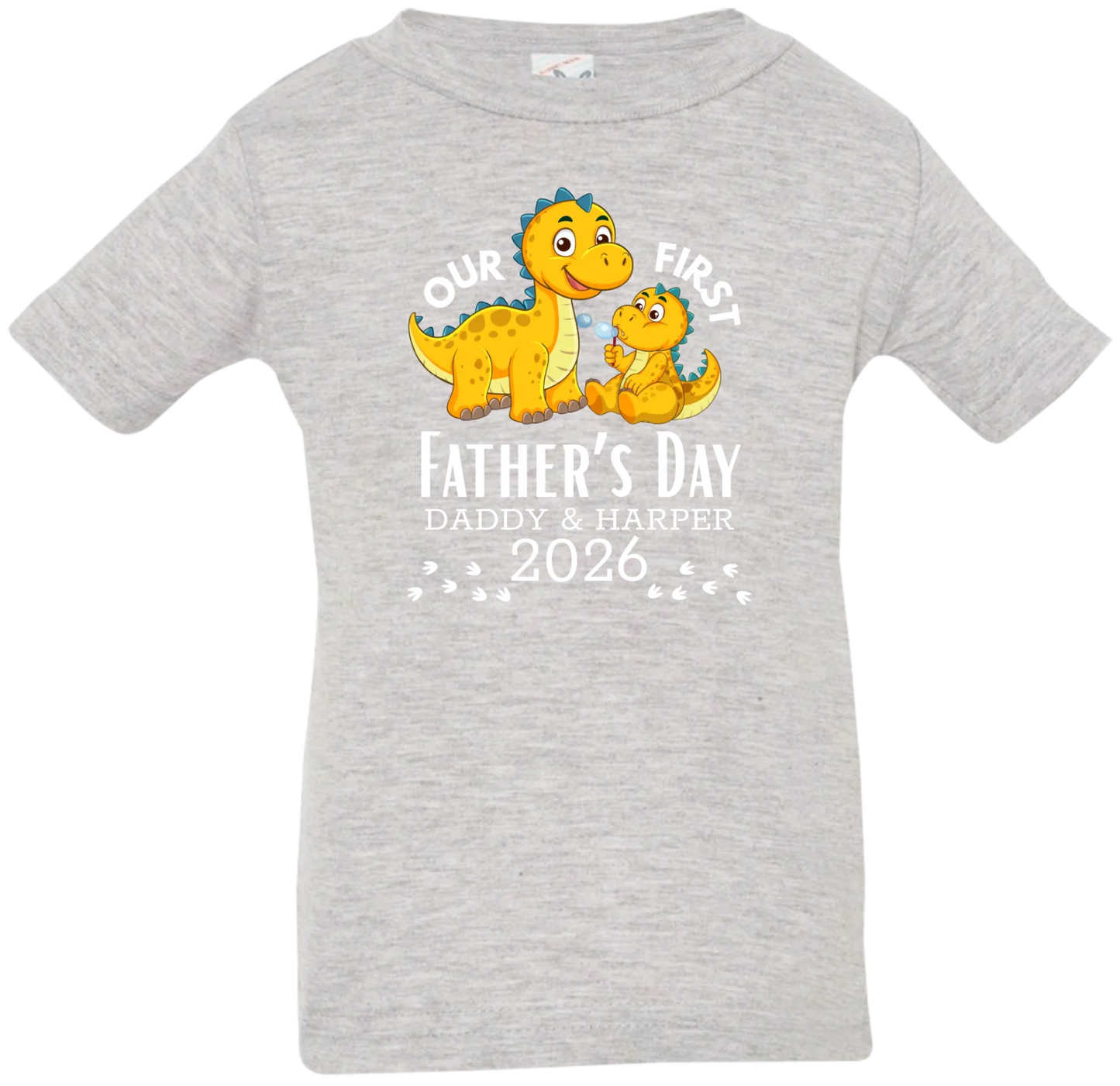 Personalized - Our First Father's Day Dad & Baby Dinosaur Matching Shirts