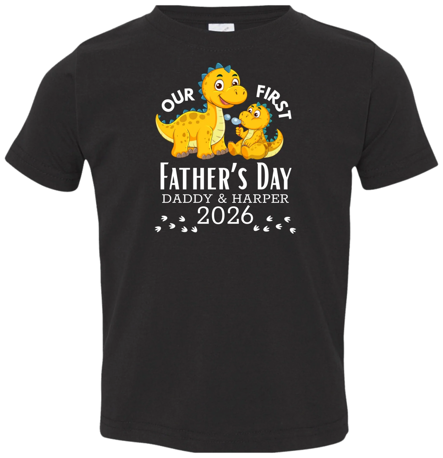 Personalized - Our First Father's Day Dad & Baby Dinosaur Matching Shirts