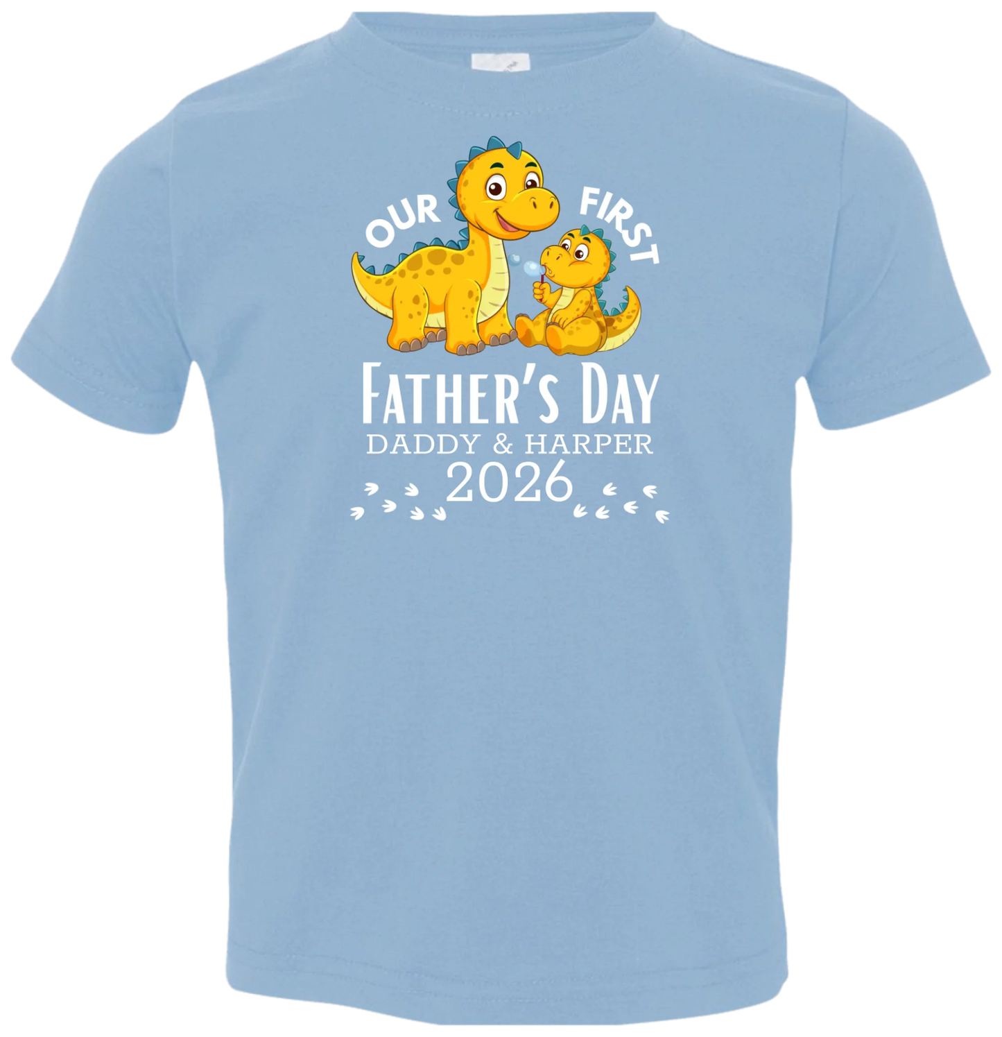 Personalized - Our First Father's Day Dad & Baby Dinosaur Matching Shirts