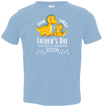 Personalized - Our First Father's Day Dad & Baby Dinosaur Matching Shirts