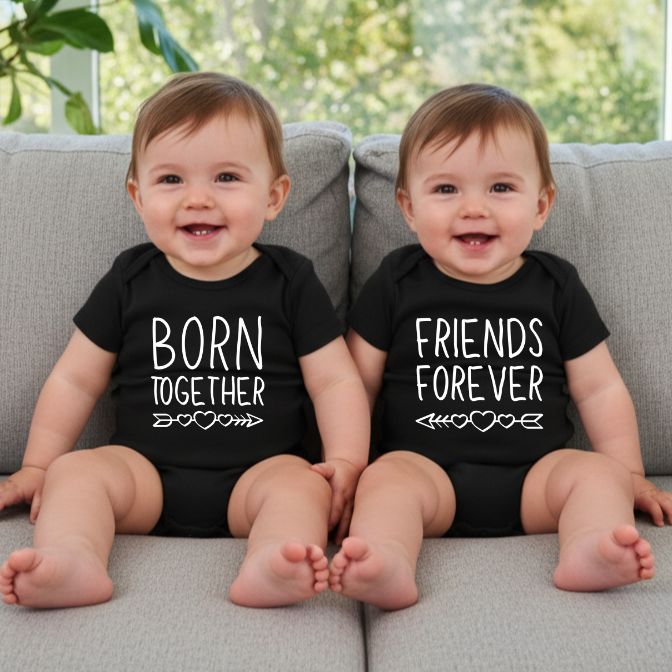 Born Together / Friends Forever Twins Matching Bodysuit & Shirts