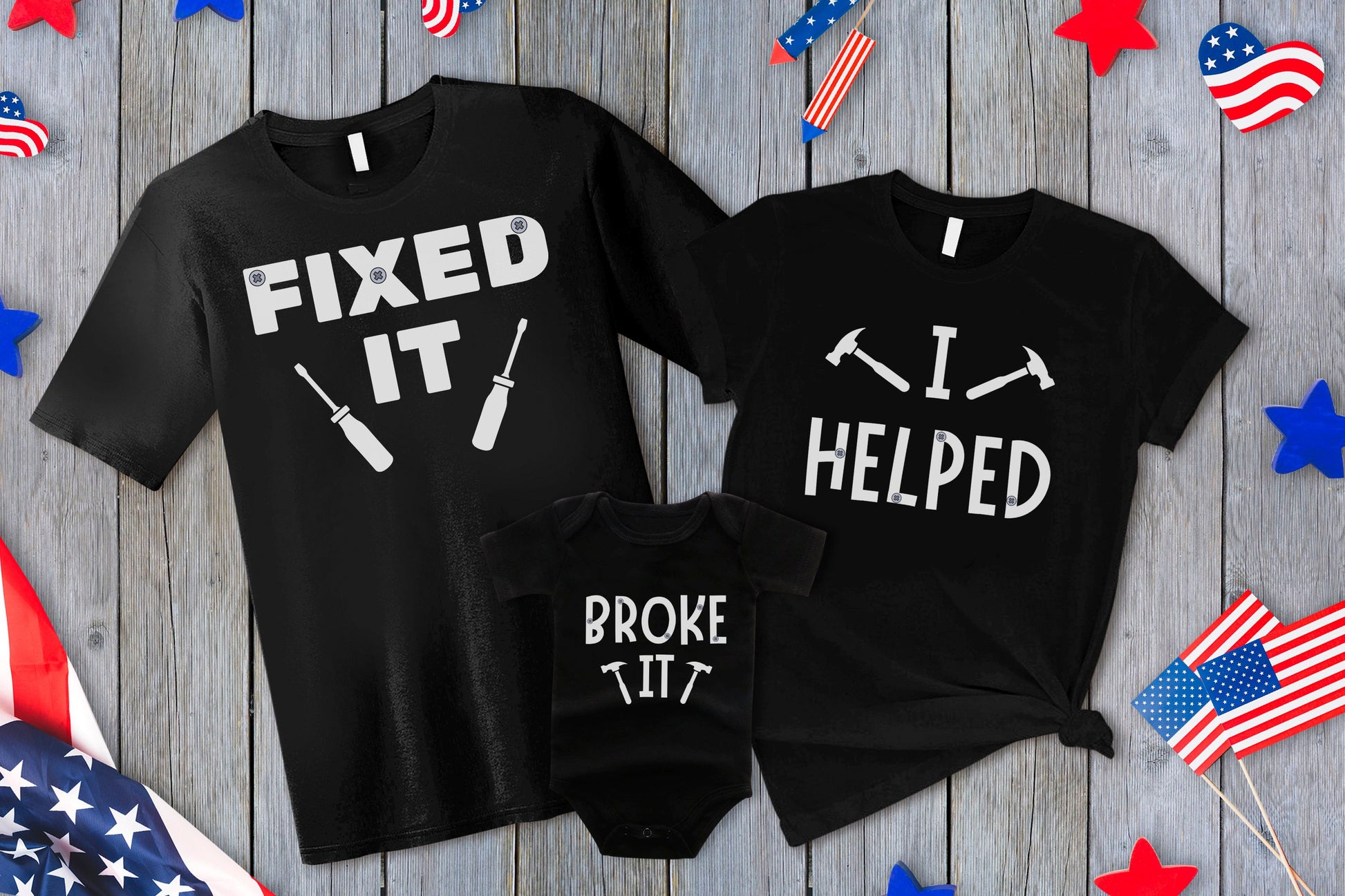 Broke It, I Helped, and Fixed It Matching Family Shirts
