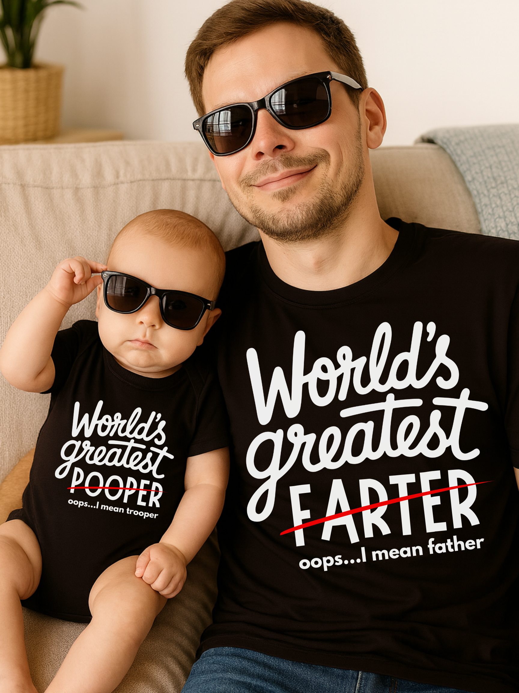World's Greatest Farter & Pooper Matching T-Shirts