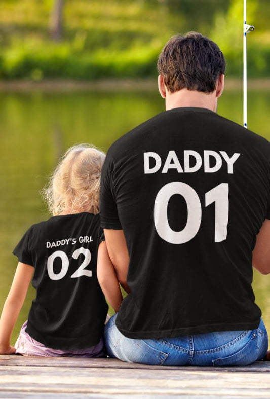 Daddy & Daddy's Girl Sports Team Style Matching Shirts (design on back)