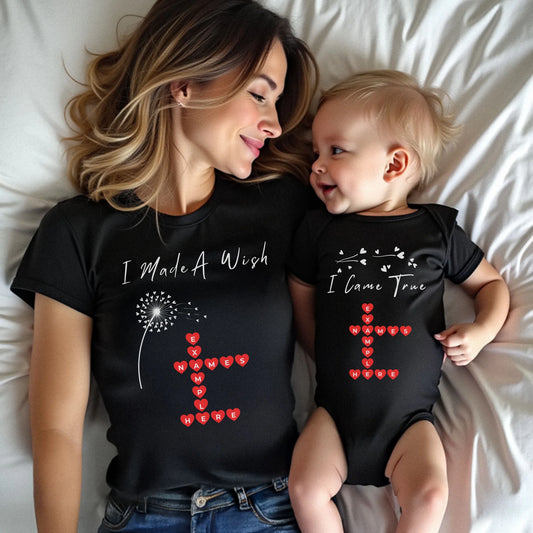 Personalized I Made A Wish & Name Crossword Matching Shirts