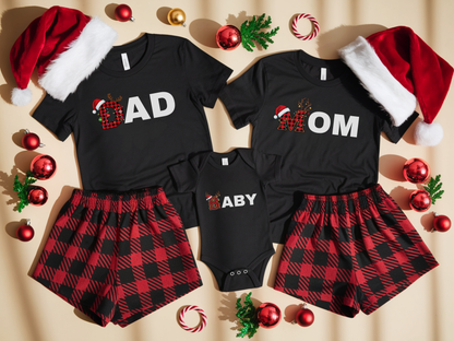 Plaid Christmas DAD, MOM and BABY Matching Shirts