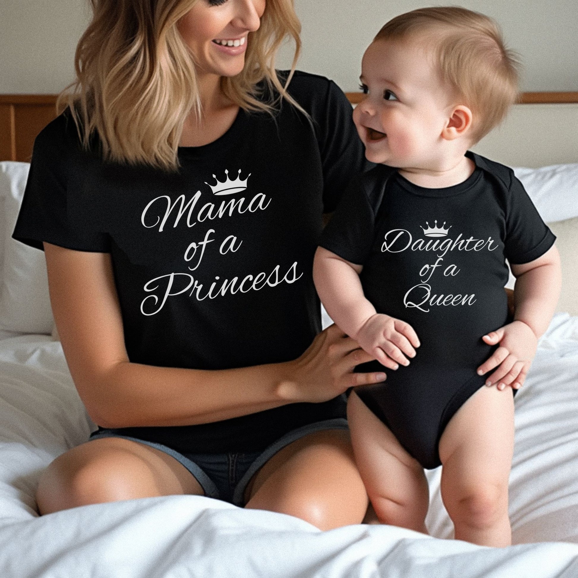 Mama of a Princess & Daughter of a Queen Matching Shirts
