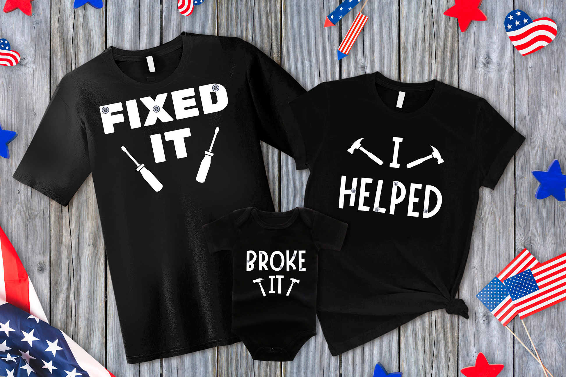 Broke It, I Helped, and Fixed It Matching Family Shirts