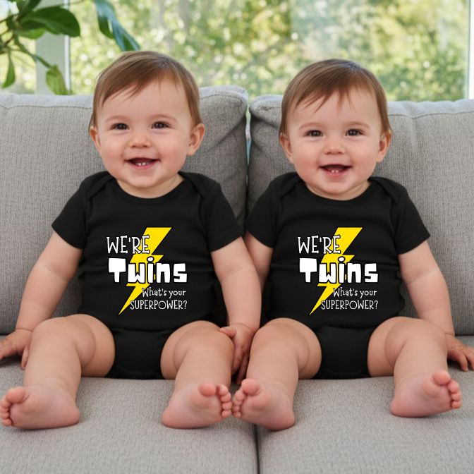 We're Twins - What's Your Superpower Infant Bodysuit & Shirts