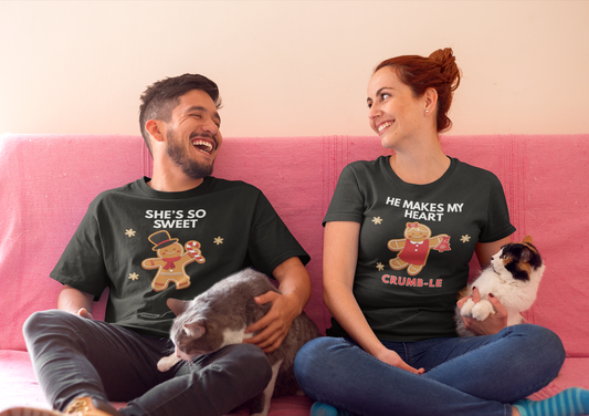 She's So Sweet & He Makes Me Crumb-le Gingerbread Matching Shirts